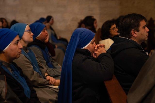 This picture taken on December 24 2023 shows worshippers attending the Christmas midnight Mass at the Church of the Nativity compound in the biblical city of Bethlehem in the occupied West Bank Photo by Nasser Nasser  POOL  AFP2023-12-25 141937۱  1980-2023 ߿մ    undefined