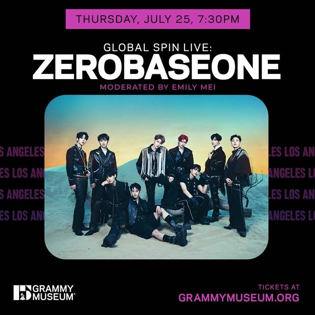 ׷ κ̽(ZEROBASEONE)  25 ֵǴ ڸ ׷  '۷ι  ̺' 뿡 . /GRAMMY Museum